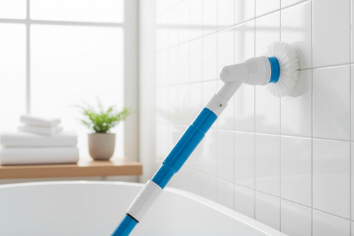 Electric Spin Scrubber in a bright modern bathroom