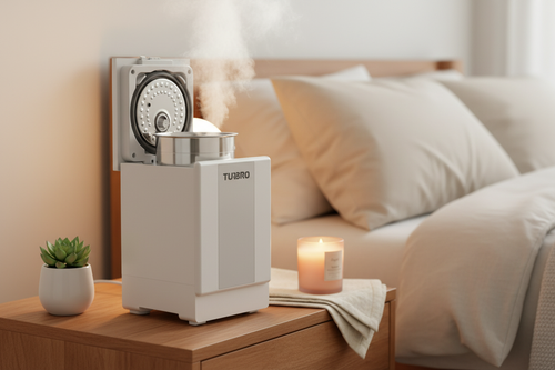 Greenland Humidifier cozy bedroom lifestyle shot